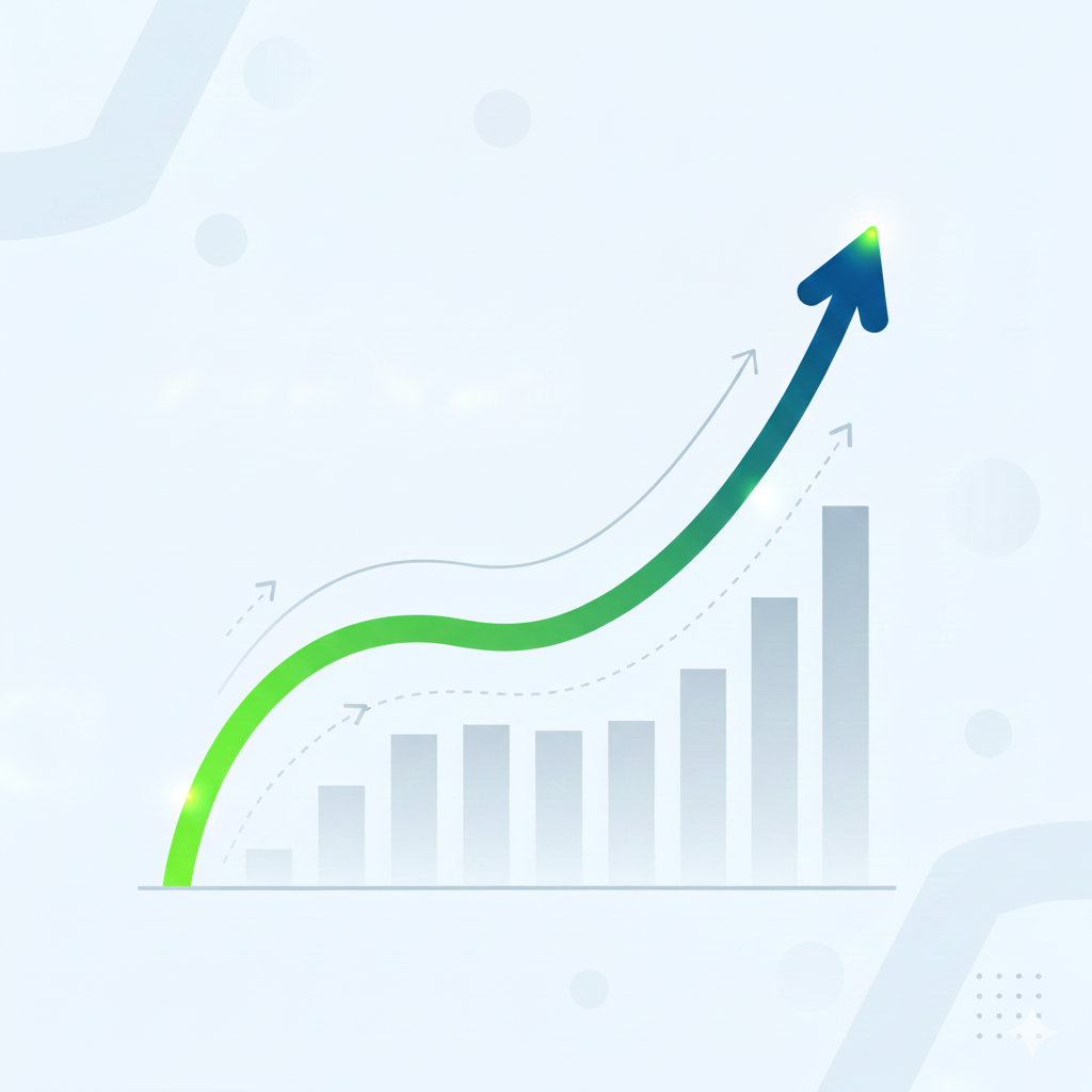 Gráfico ilustrando crescimento e performance