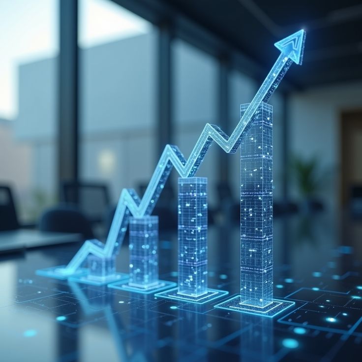 Gráfico ilustrando crescimento e performance